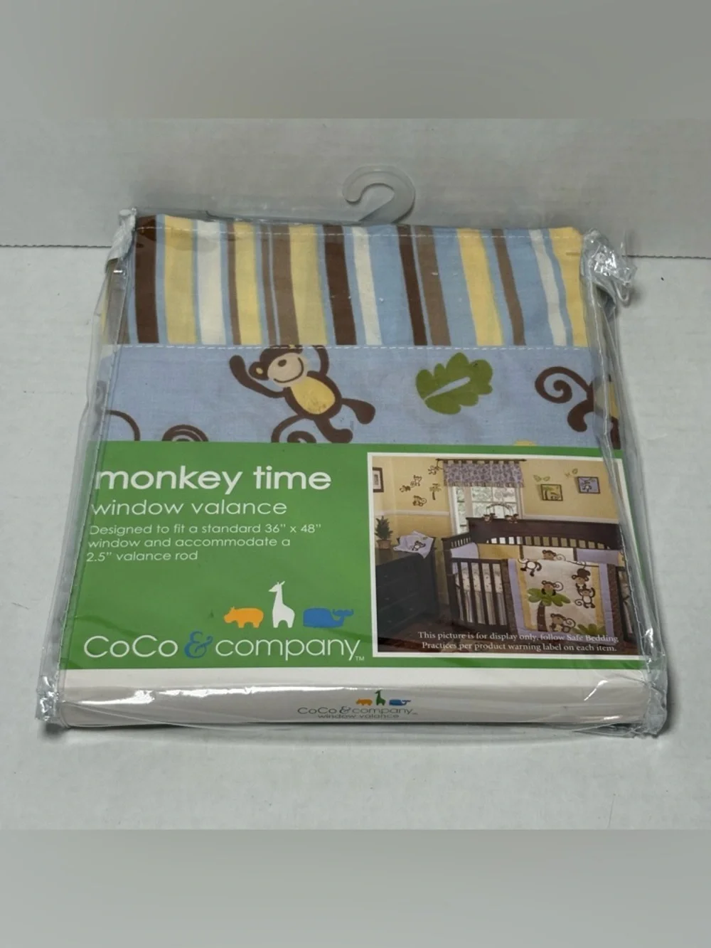 New Y2K 2000s Deadstock Coco & Co Monkey Time Kids Window Valance